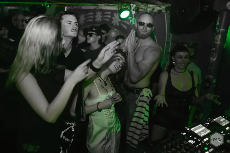 Hands up beside the decks