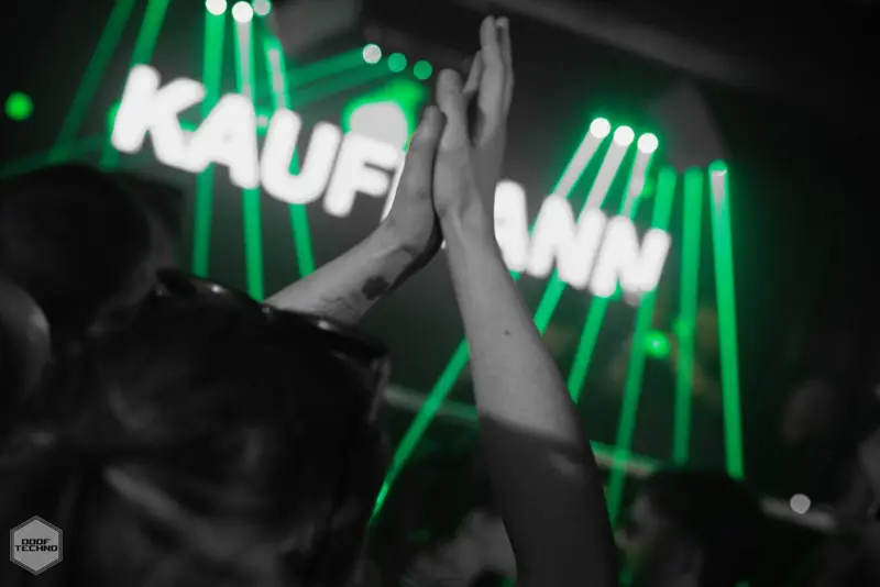 Hands in the air before the KAUFMANN sign. Kaufmann at Electric Circus, Oct 2026