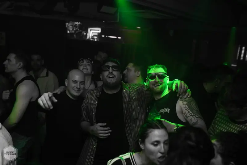Mates with their arms around each other. Kaufmann at Electric Circus, Oct 2026