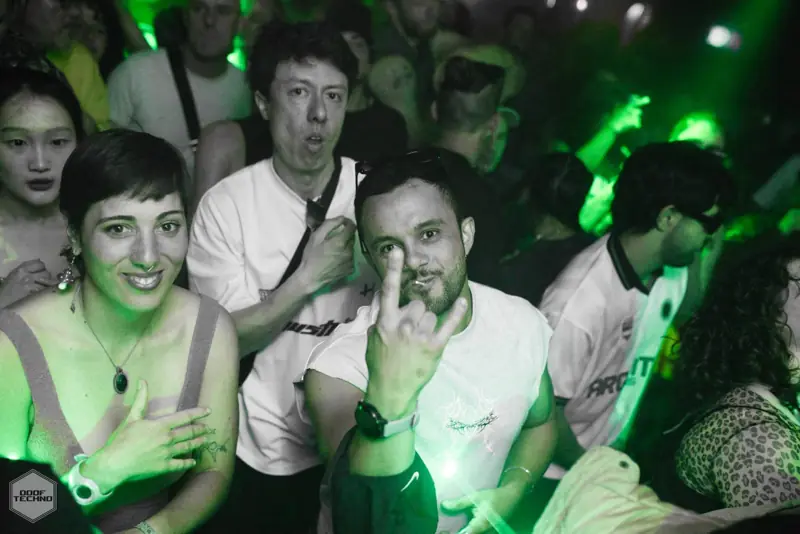 Friends at the barrier throwing signs at the lens. Kaufmann at Electric Circus, Oct 2026
