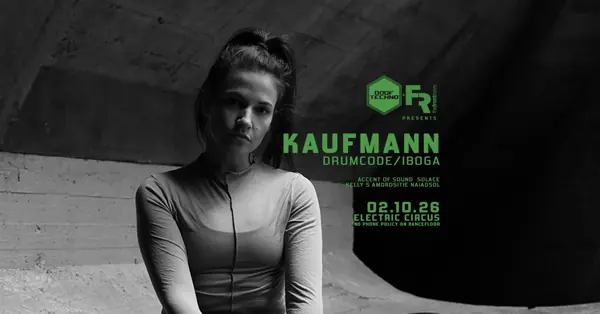 Poster: Doof Techno, Doof Techno + Front Room, presents Kaufmann, Fri 2 Oct 2026, Electric Circus